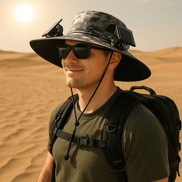 Solar fan hat | قبعة التهوية تعمل بالشحن و الطاقة الشمسية